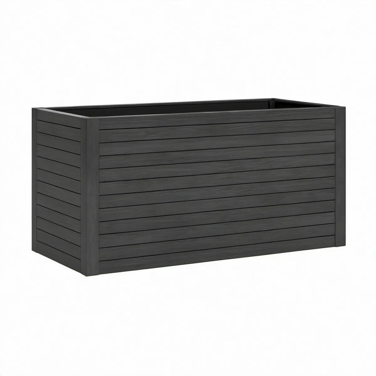 Rechteckiges WPC-Hochbeet Schwarz 120 x 60 x 50 cm