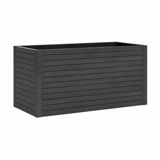 Rechteckiges WPC-Hochbeet Schwarz 120 x 60 x 50 cm